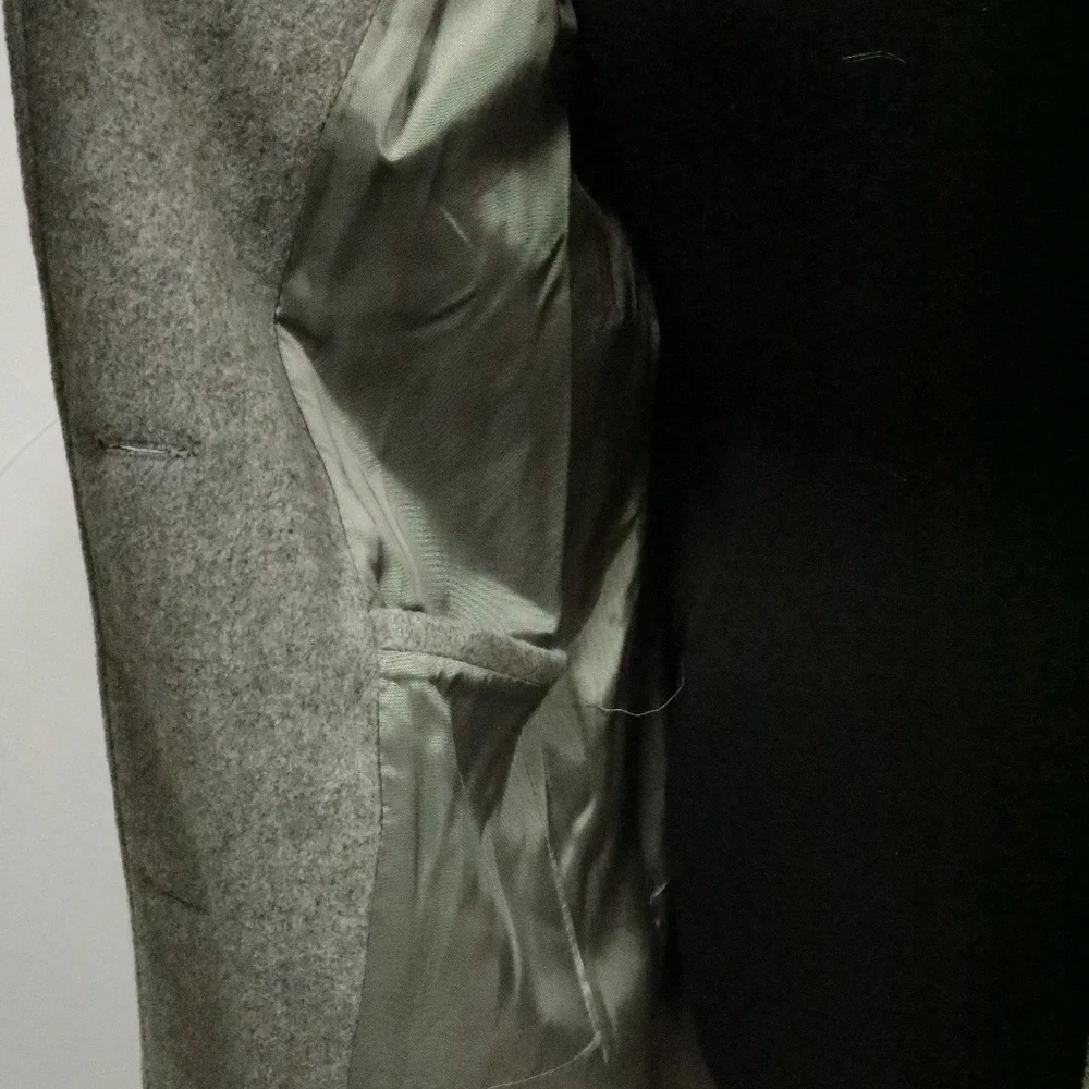 VTG ALORNA Gray Wool 3-Button Long Coat Sz LG - Picture 5 of 6